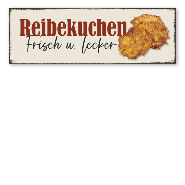 Retro Verkaufsschild Reibekuchen - Frisch und lecker