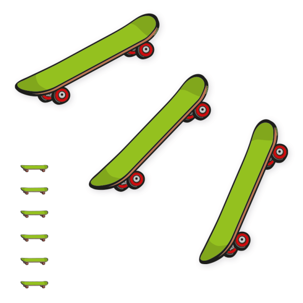 Mehrteiliger Bodenkleber - Skateboardpfad - Bewegungspfad-Set - BWP-01-SET-19