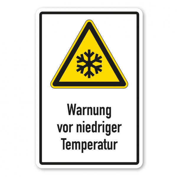 Warnschild Warnung vor niedriger Temperatur - Frost - Kombi - ISO 7010 - W0010-K
