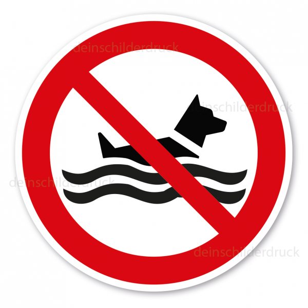 Verbotszeichen Hunde dürfen hier nicht schwimmen