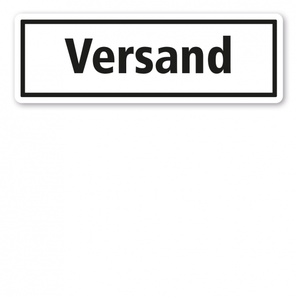 Textschild Versand