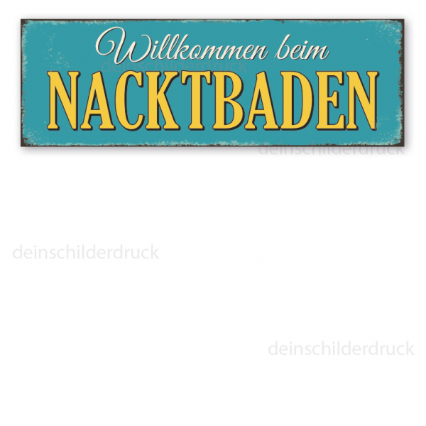 Schild FKK - Willkommen beim Nacktbaden