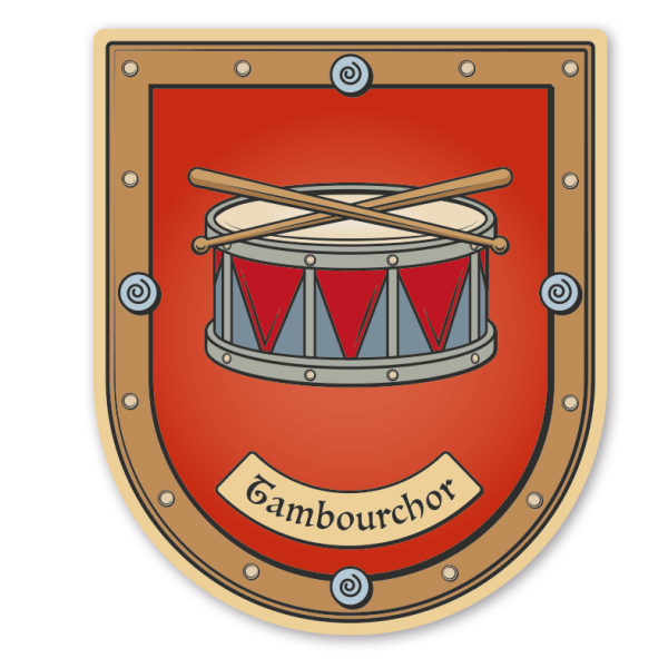 Maibaumschild / Zunftwappen Tambourchor - Spielmannszug - mit Zunftnamen oder Ihrem Wunschtext - Wappen B