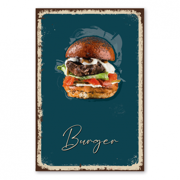 Retroschild / Vintage-Schild Burger