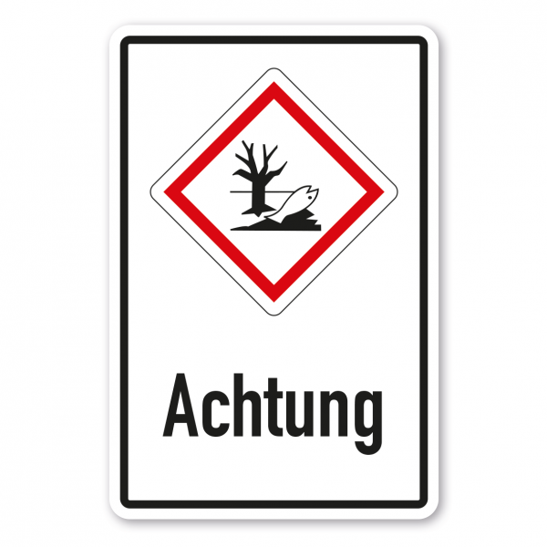 Gefahrgutschild Achtung - Baum, Fisch, Gewässer - Umwelt - Kombi – GHS-09