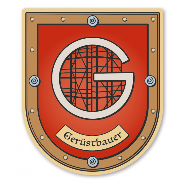 Maibaumschild / Zunftwappen Gerüstbauer - mit Zunftnamen oder Ihrem Wunschtext - Wappen B