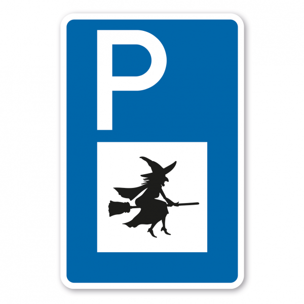 Parkplatzschild Hexen – mit großem Piktogramm - Verkehrsschild