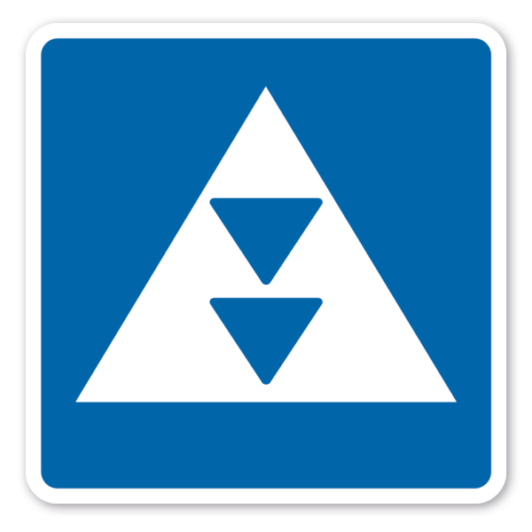 Schifffahrtszeichen Liegestelle für Fahrzeuge der Schubschifffahrt, die die zwei blauen Lichter nach § 3.14 Nr. 2 od. die zwei blauen Kegel nach § 3.32 Nr. 2 führen müssen – E5.6