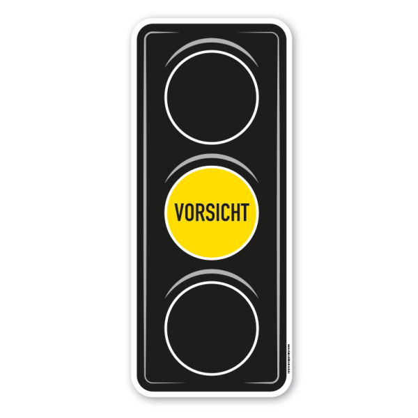 Bodenkleber für Lern- und Bewegungspfade - Ampel mit gelbem Signal - Vorsicht - BWP-02-01-03 – Verkehrserziehung