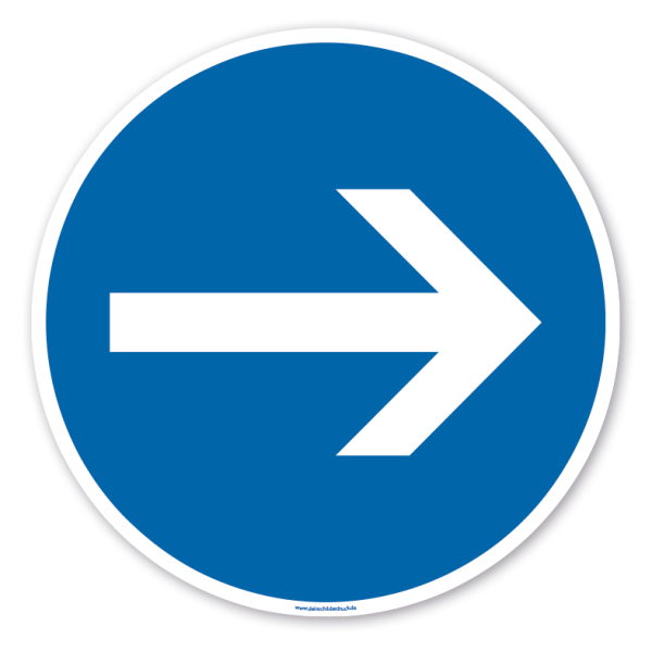 Bodenkleber für Lern- und Bewegungspfade - Vorgeschriebene Fahrtrichtung hier rechts - Verkehrszeichen VZ-211 - BWP-02-58 – Verkehrserziehung
