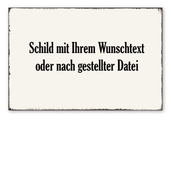 Individuelles Retroschild mit Ihrem Text oder nach Ihrer Datei - VIN-IND-38