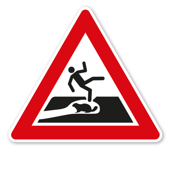 Verkehrsschild Achtung Biberbau - Einsturzgefahr - Mensch – VZ-PR-214