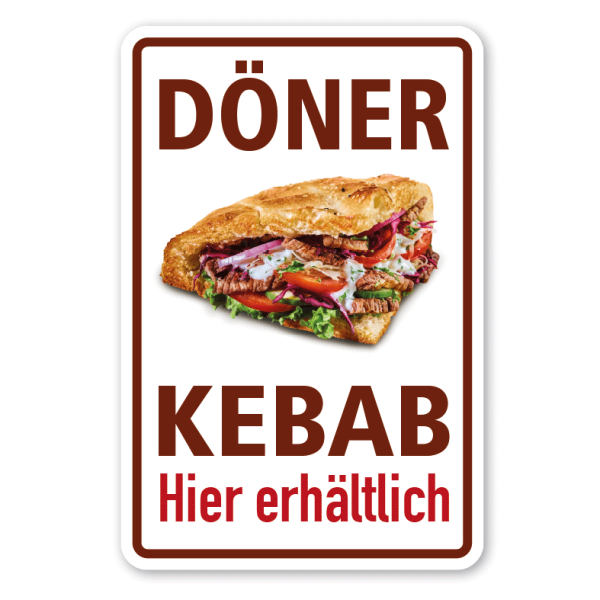 Verkaufsschild Döner Kebab - Hier erhältlich