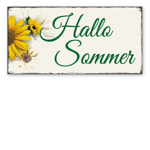 Retroschild Hallo Sommer