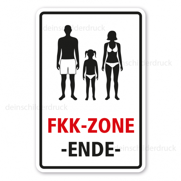 Hinweisschild FKK-Zone - Ende