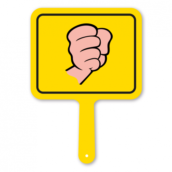 Lustiges Formschild – Geste Schlagen - Faust – Motivschild