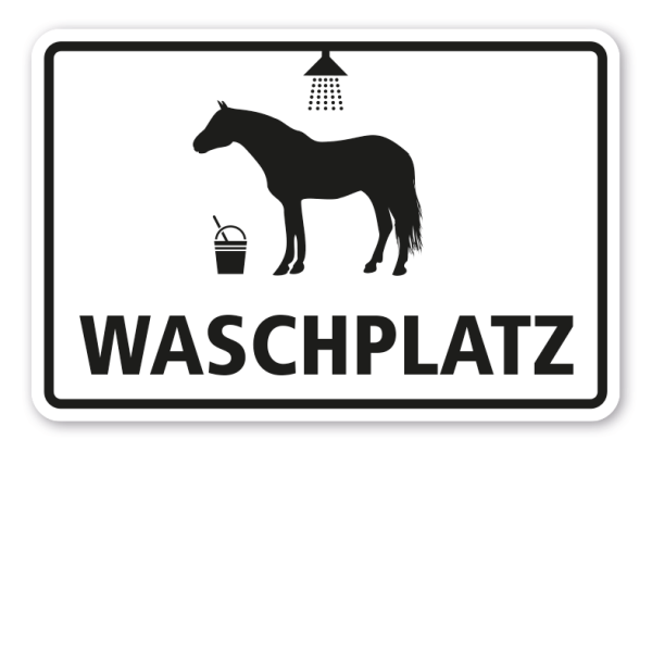 Stallschild / Hofschild Waschplatz - Pferde