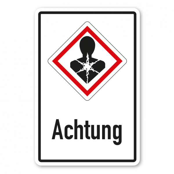 Gefahrgutschild Achtung - Torso-Lunge - Gesundheitsgefahr - Kombi – GHS-08