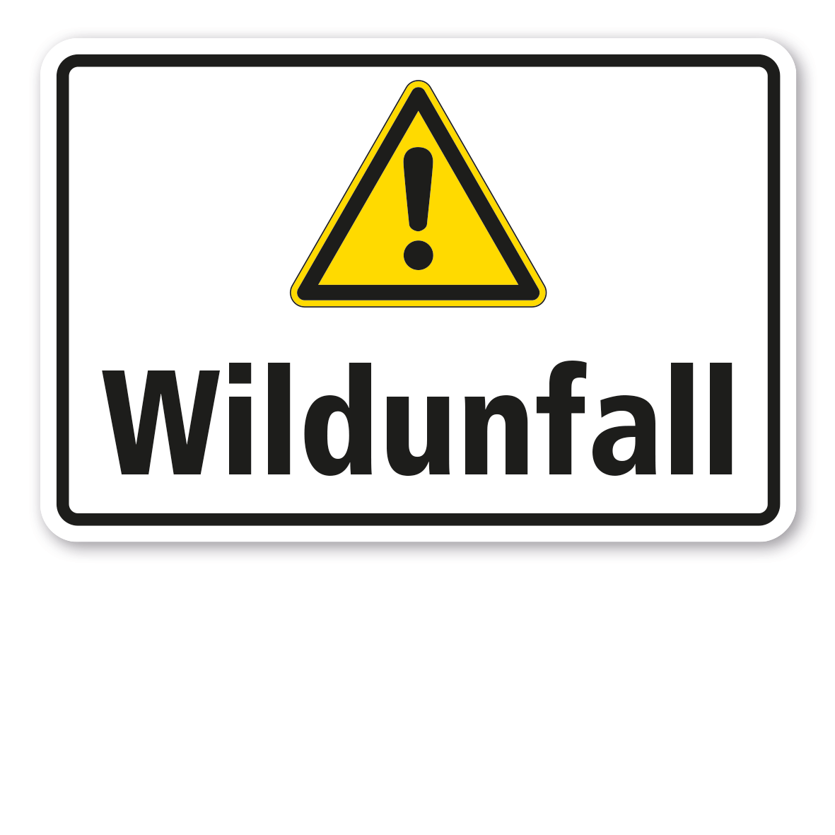 Warnschild Achtung - Wildunfall - mit Warnzeichen nach ISO 7010 - WAR-K-18