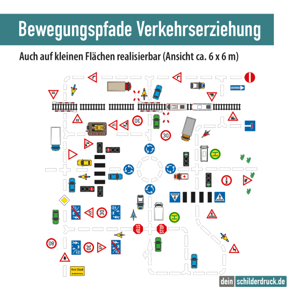 Bodenkleber für Lern- und Bewegungspfade - Vorgeschriebene Fahrtrichtung rechts - Verkehrszeichen VZ-209 - BWP-02-55 – Verkehrserziehung