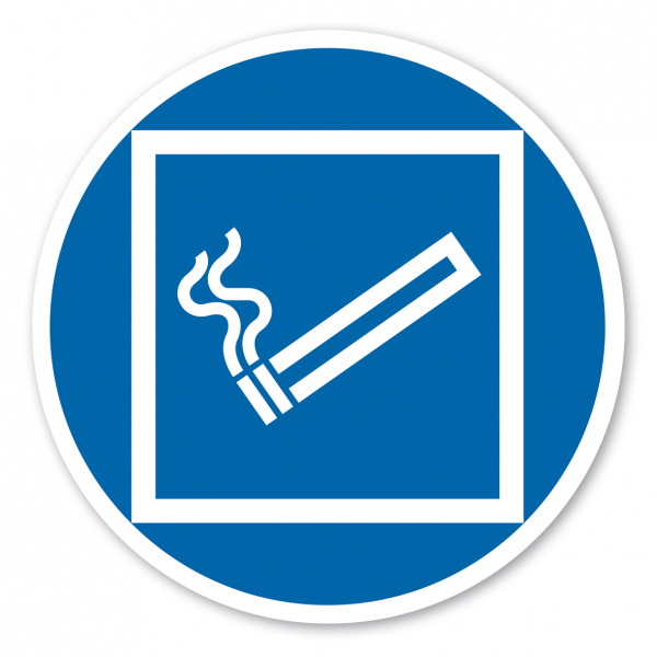 Gebotszeichen Rauchen in begrenzten Bereichen gestattet
