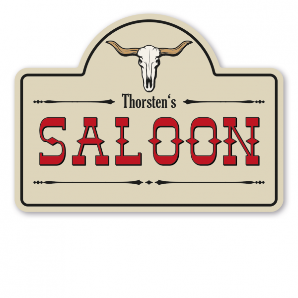 Retroschild / Vintage-Schild Saloon – mit Ihrem Namen