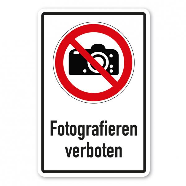 Verbotsschild Fotografieren verboten - Kombi – ISO 7010 - P029-K