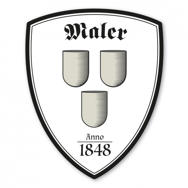 Maibaumschild / Zunftwappen Maler mit Zunftnamen, Gründungsjahr oder Ihrem Wunschtext - Wappen W