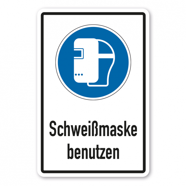 Gebotsschild Schweißmaske benutzen - Kombi – ISO 7010 - M019-K