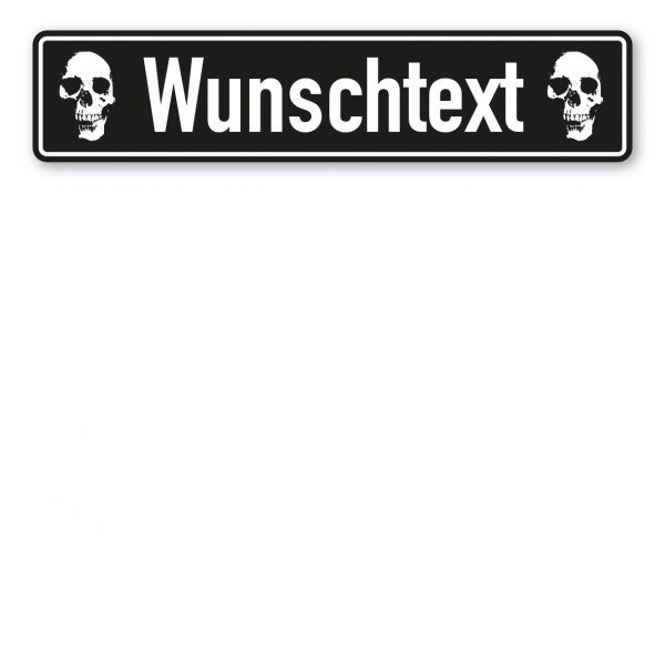 Truck / LKW - Schild mit Wunschtext und Totenköpfen