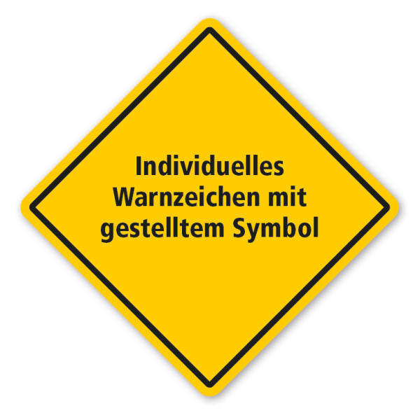 Warnschild individuell - mit gestelltem Logo und Text