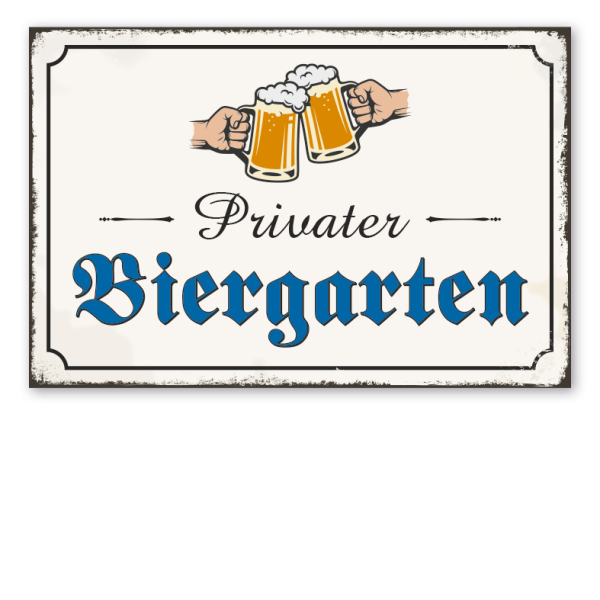 Retro Schild Privater Biergarten