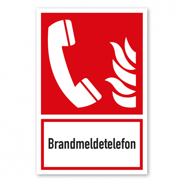 Brandschutzschild Brandmeldetelefon - Kombi - ISO 7010 - F006-K-01