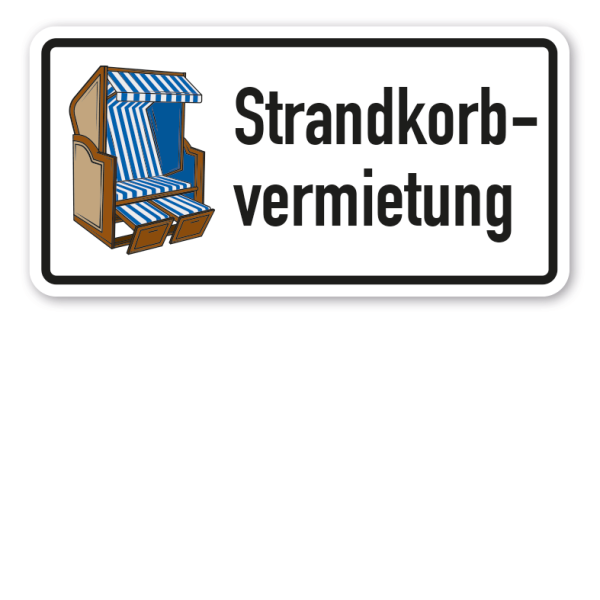 Hinweisschild Strandkorbvermietung