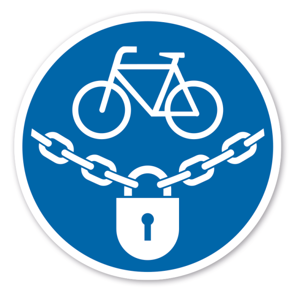 Gebotszeichen Fahrräder abschließen - sichern