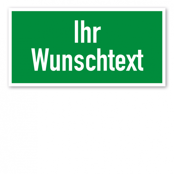 Fluchtwegschild - individueller Text