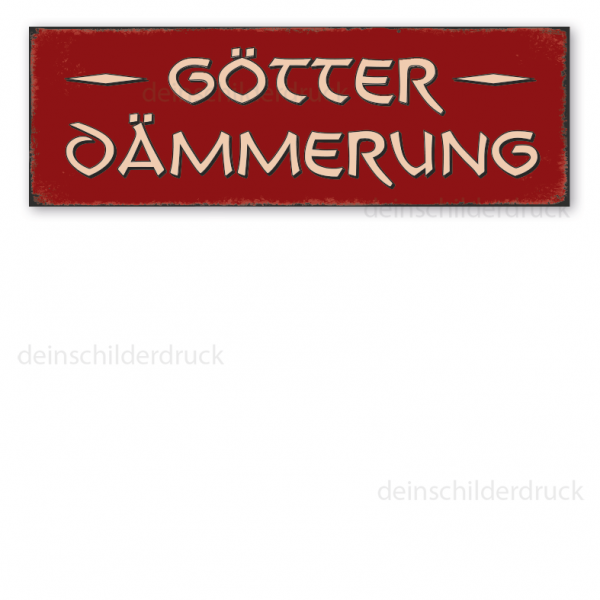 Schild Götterdämmerung in Retro-Ausführung – Walhalla