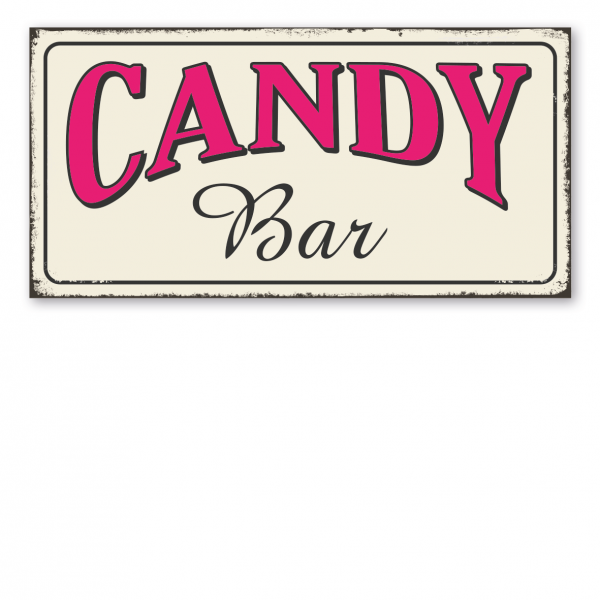 Retroschild / Vintage-Schild Candy Bar - 02