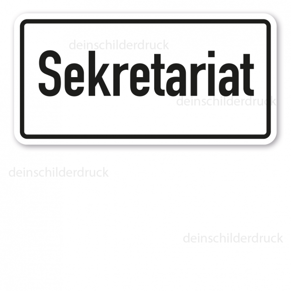 Textschild Sekretariat