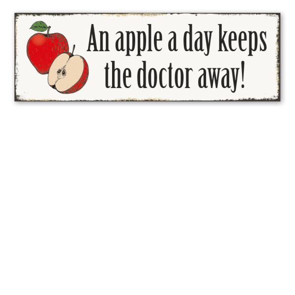 Retroschild An apple a day keeps the doctor away