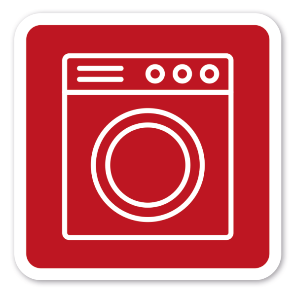 Hinweisschild - Waschmaschine - Waschraum - 4 Farbvarianten
