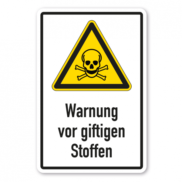 Warnschild Warnung vor giftigen Stoffen - Kombi - ISO 7010 - W0016-K