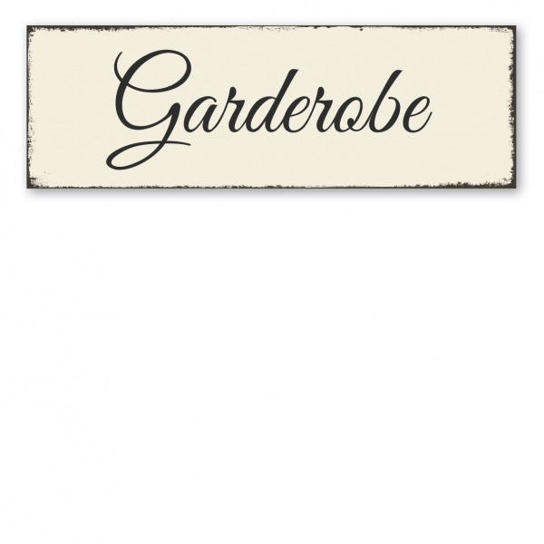 Retro Schild Garderobe