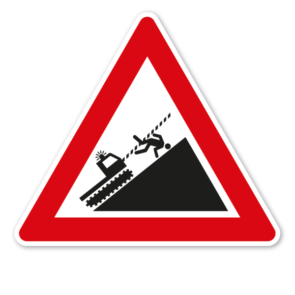 Verkehrsschild Achtung Pistengerät am Seil im Einsatz – VZ-PR-282