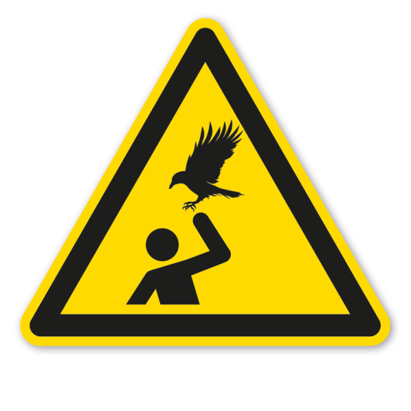 Warnzeichen Warnung vor angreifenden Krähen, Rabenkrähen