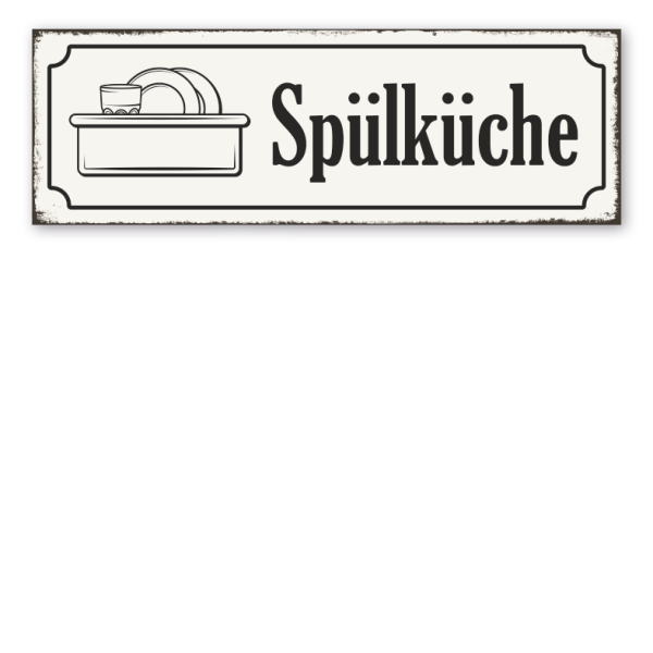 Retroschild Spülküche