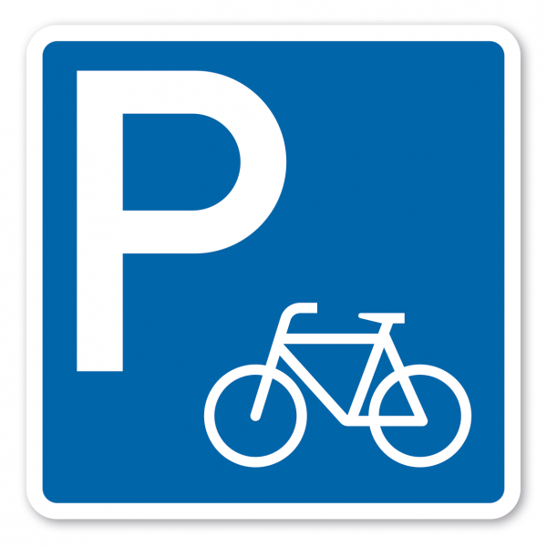 Parkplatzschild Fahrräder - quadratisch mit Piktogramm - Verkehrsschild