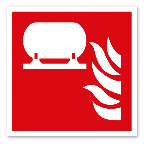 Brandschutzzeichen Unbewegliche Feuerlöschanlage - ISO 7010 - F012
