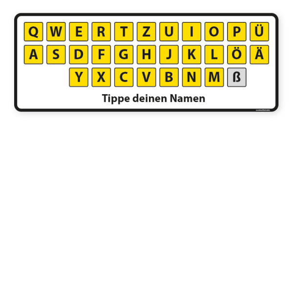 Bodenkleber für Bewegungspfade - Wandtastatur - Tippe deinen Namen - BWP-01-152 - Motivelement von BWP-01-SET-30