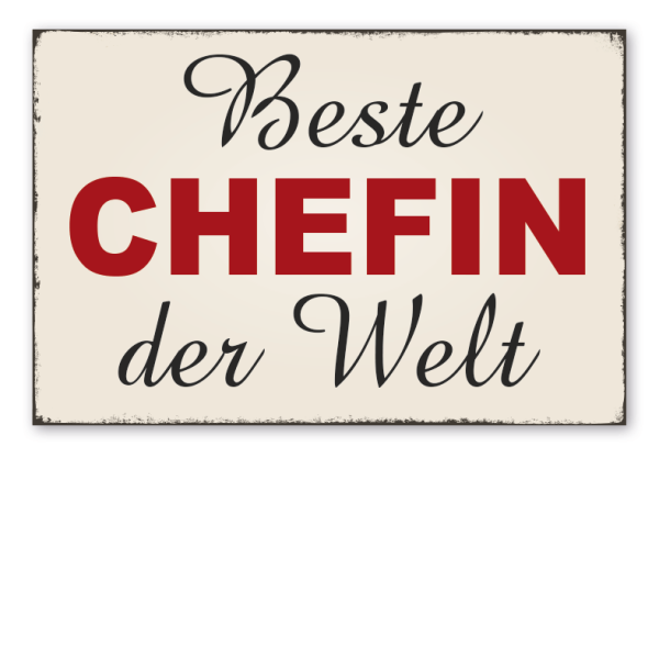 Retro Schild Beste Chefin der Welt